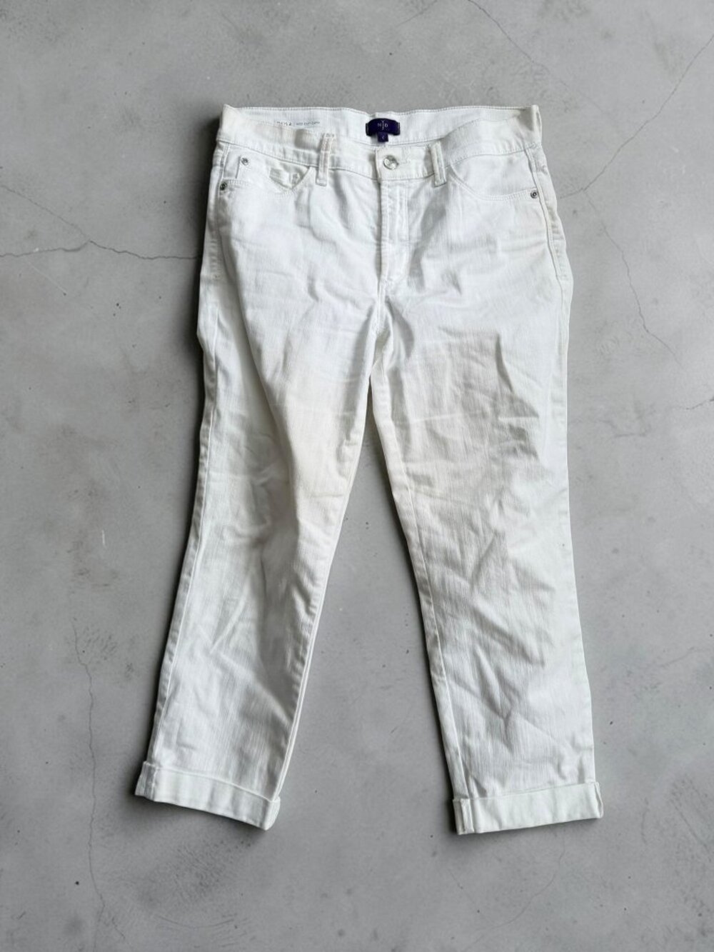 NYDJ Dayla Wide Cuff Crop Denim Jeans Size 6